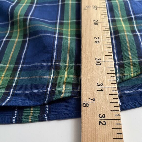 L.L. Bean Shirt Mens Size XL Blue Green Plaid Button Up Wrinkle Resistant Preppy - Picture 4 of 7